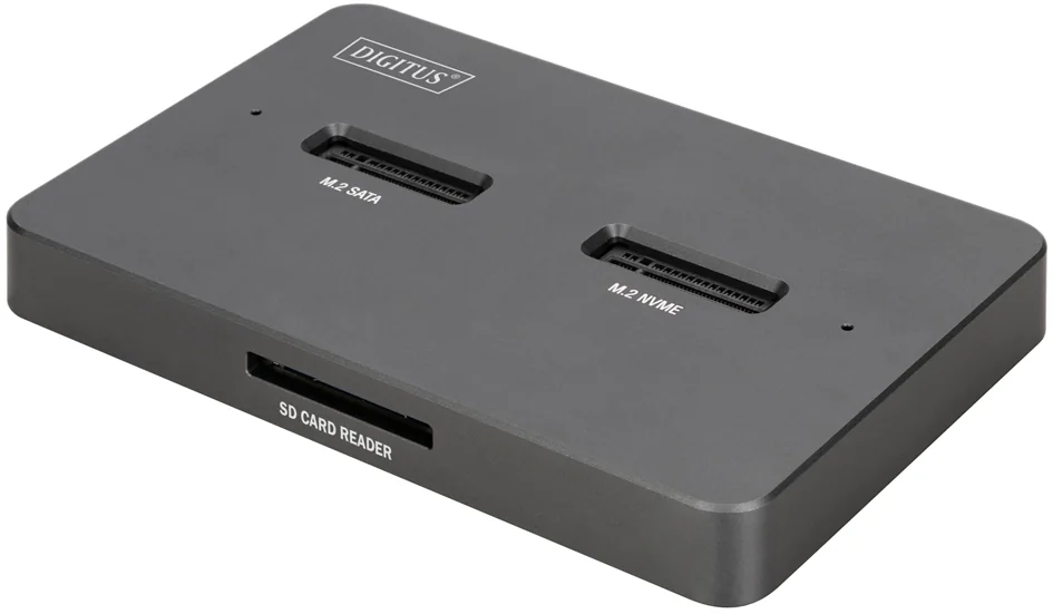 DIGITUS Station d'accueil 3 en 1 M.2 SSD NVMe + M.2 SSD SATA - OEM DA-71546-1