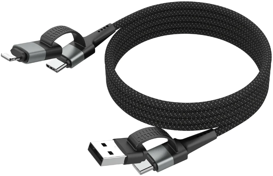 ANSMANN Câble magnétique charge et données 4en1, 1,2 m, noir - OEM 1700-0188