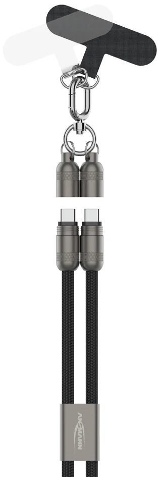 ANSMANN Bandoulière/câble pour smartphone, USB-C, noir - OEM 1700-0190