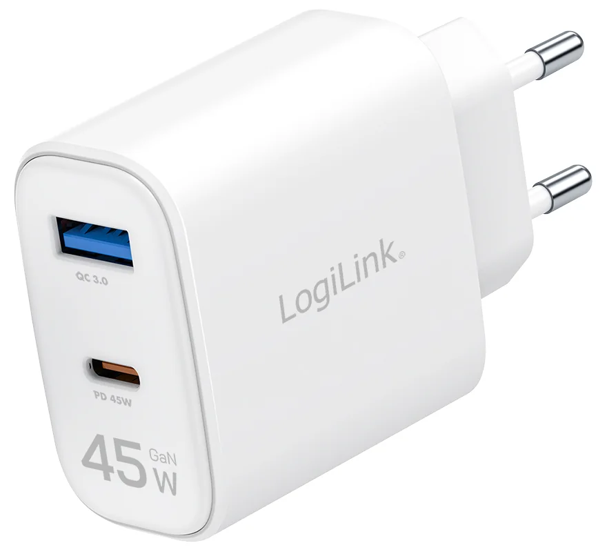 LogiLink Chargeur USB, 1x USB-C (PD), 1x USB-A (QC), 45 W - OEM PA0410 3 LogiLink Chargeur USB, 1x USB-C (PD), 1x USB-A (QC), 45 W - OEM PA0410 – Image 3