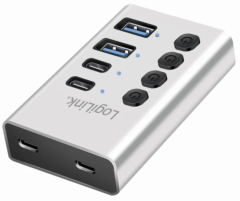 LogiLink Hub USB 3.2, 4 ports, interrupteurs on/off, argent - OEM UA0446 4 LogiLink Hub USB 3.2, 4 ports, interrupteurs on/off, argent - OEM UA0446 – Image 4
